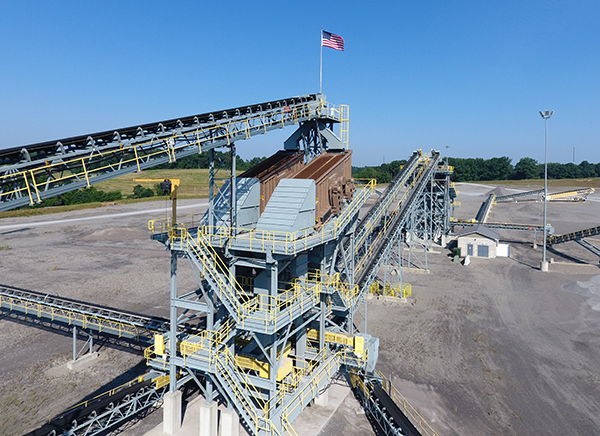Allegheny Mineral’s Jonathan Kolbe describes the Bison Plant’s twin 8-ft. x 24-ft. quad-deck screens from Deister Machine Co. as “absolute monsters.” Photo: Allegheny Mineral