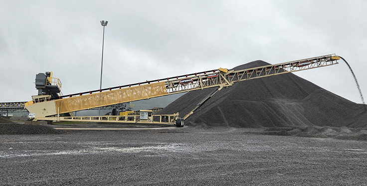 A 150-ft. TeleStacker from Superior Industries is present at the Bison Plant. Photo: P&Q Staff