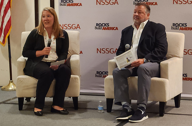 Ahead of Hill Day, NSSGA’s Michele Stanley (left) and former Rep. Bill Shuster (R-Pennsylvania) outlined what Legislative & Policy Forum attendees could expect from meetings with congresspeople. Photo: P&Q Staff