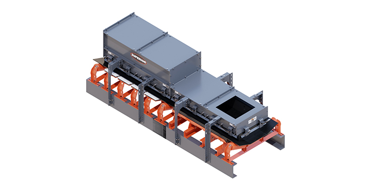 The modular skirting system from Superior Industries is available in 5-ft. sections for conveyor belt widths up to 72 in. Photo: Superior Industries