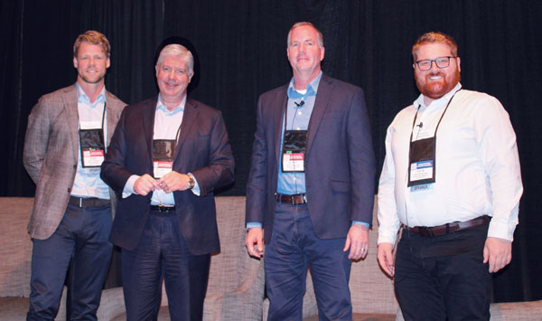 From left: Farmer Companies’ Kirk Farmer, Martin Marietta’s Ward Nye and Summit Materials’ Scott Anderson participated in a roundtable moderated by P&Q managing editor Jack Kopanski. Photo: Lauren Alexander, Capital Materials
