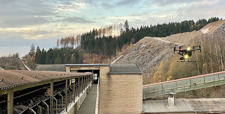 As a remote, drone-based system, CONTI ConveyorInspect helps protect service technicians by avoiding time-consuming, manual inspections, according to Continental. Photo: Continental