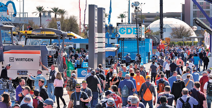 Aggregate producers attending ConExpo-Con/Agg will find plenty of relevant exhibits in the outdoor Silver Lot. Photo: ConExpo-Con/Agg