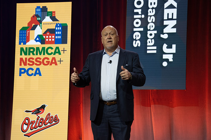 Baseball legend Cal Ripken Jr. was the featured speaker during a general session at the NSSGA Joint Annual Convention in Las Vegas. Photo: P&Q Staff
