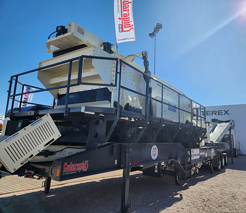 Terex MPS showcased the new CRC1350S portable cone crushing plant at ConExpo-Con/Agg 2023. Photo: P&Q Staff