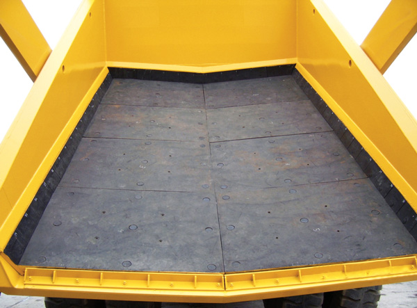 Installing rubber liners in a 60-ton haul truck can be done in less than one day, according to Kemper Equipment’s Greg Donecker. Photo: Greg Donecker