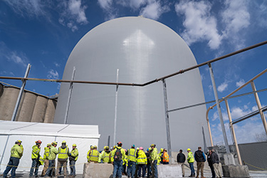 Summit Materials says the new cement storage dome in Davenport, Iowa, is the largest of its kind in North America. Photo: Business Wire