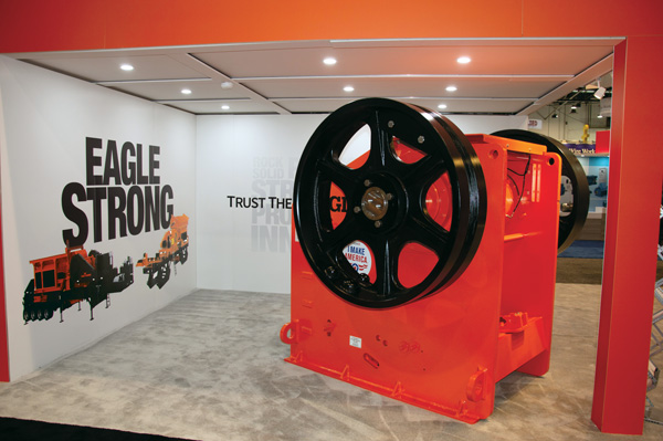 The 2036 jaw crusher made an appearance in the Eagle Crusher booth at ConExpo-Con/Agg. Photo: P&Q Staff
