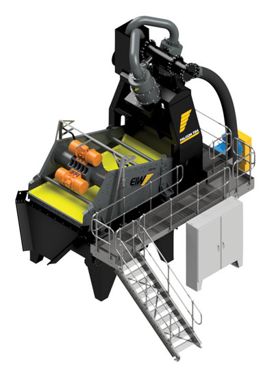 The Falcon is a sump-fed system from EIW that’s comprised of a sump, at least one hydrocyclone, a dewatering screen and a pump. Photo: EIW