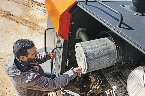 Staying on top of filters can alleviate loader downtime and reduce repair or replacement costs. Photo: Develon