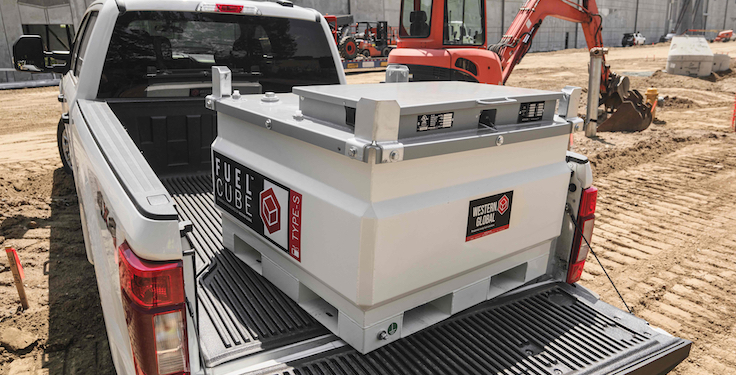 Western Global's new Fuel Cube Type-S is designed to fit in the back of a truck and includes enhanced safety features and increased versatility. Photo: Western Global