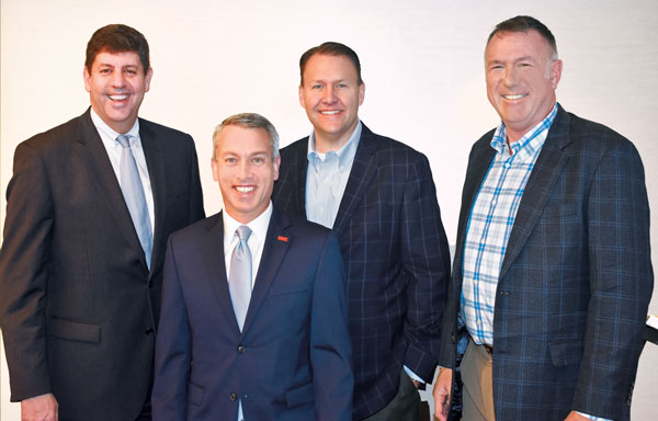 IME leaders met with ATF director Steve Dettelbach (far left) during their spring meeting. Pictured alongside Dettelbach (from left) are IME president Clark Mica, Austin Powder president Jason Rawlings (who serves as IME board of governors vice chair) and Detotec North America president Tim O’Brien (who serves as IME board of governors chair). Photo: IME