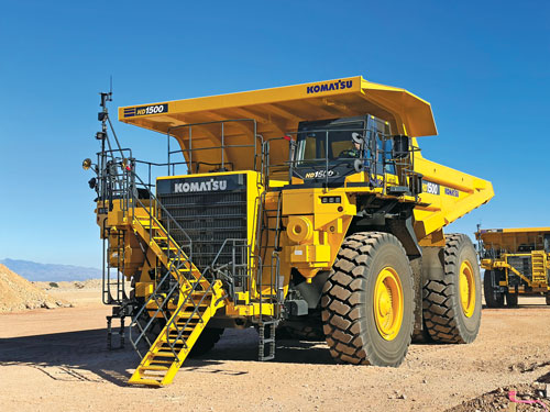 Komatsu’s HD1500-8E0 mechanical haul truck was one of three trucks on display at the company’s Quarry Days event – and one of more than a dozen pieces of equipment on-site. Photo: P&Q Staff