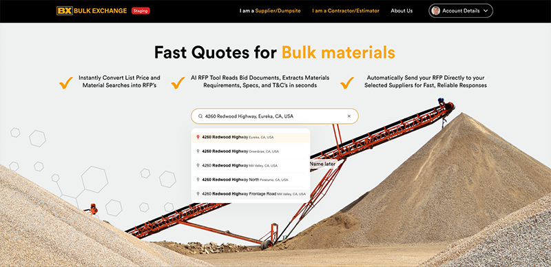Bulk Exchange says its industry-specific search engine is the only comprehensive solution for finding and listing materials, accessing list prices, and submitting and responding to RFPs. Photo: Bulk Exchange