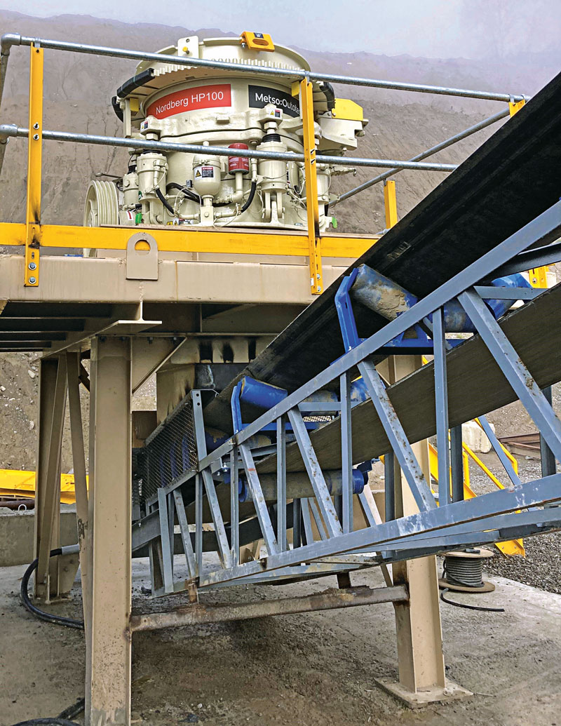 Photo:Once a cone crusher is up to speed and crushing, Marion Machine’s Brandon Godman says it’s time to monitor the machine. Photo: Mellott