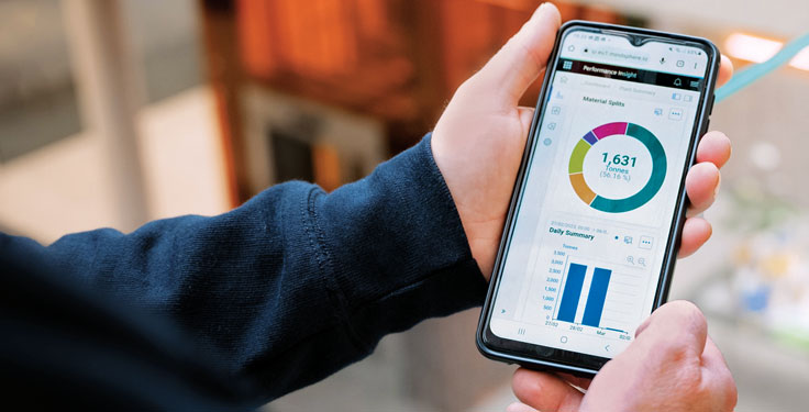 The CDE SmartTech app, which will be available to explore at AGG1 Aggregates Academy & Expo, provides operators with a window into their plant’s performance. Photo: CDE