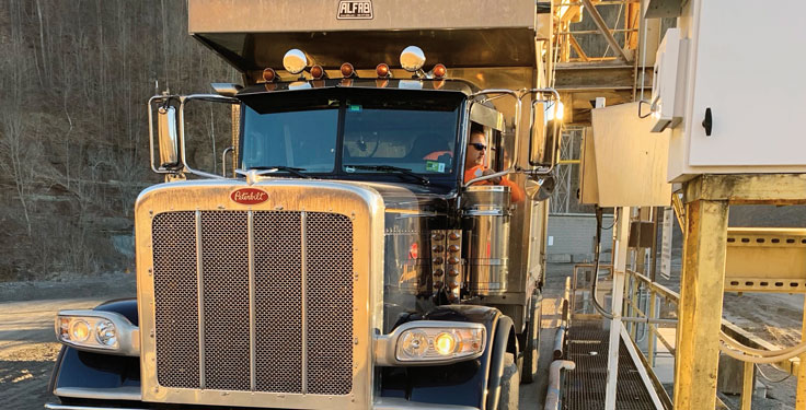 Swiftly scaling trucks with ease allows Greer Industries to move additional tonnages while eliminating the line of trucks waiting to get weighed. Photo: Greer Industries