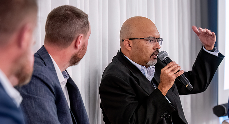 Ronaldo Dos Santos (pictured far right) says Anderson Columbia takes two approaches to technology selection. “One is a more proactive approach. When we are doing the planning and budgeting, if we see some costs that are not trending the way we would like, that’s where we start the discussion with our plant managers and supervisors. The reactive approach is once we set our goals, if we’re not achieving those goals, that might trigger some initiatives where we try to either change procedures or invest in equipment.” Photo: PamElla Lee Photography