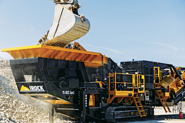 IRock Crushers featured a TC-15CC mobile impact crushing plant on the AGG1 show floor. Photo: IRock