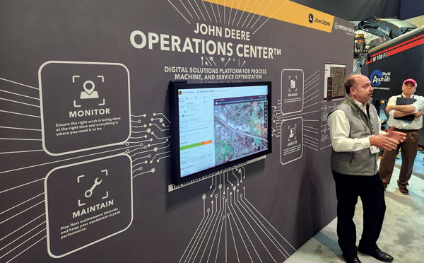 The John Deere Operations Center that’s long been utilized in agriculture is now being integrated into roadbuilding. Photo: John Deere