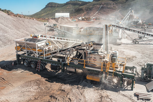Fred Weber anticipates its portable spread will be crushing rock on the project in Loveland, Colorado, for about three years. Photo: Superior Industries