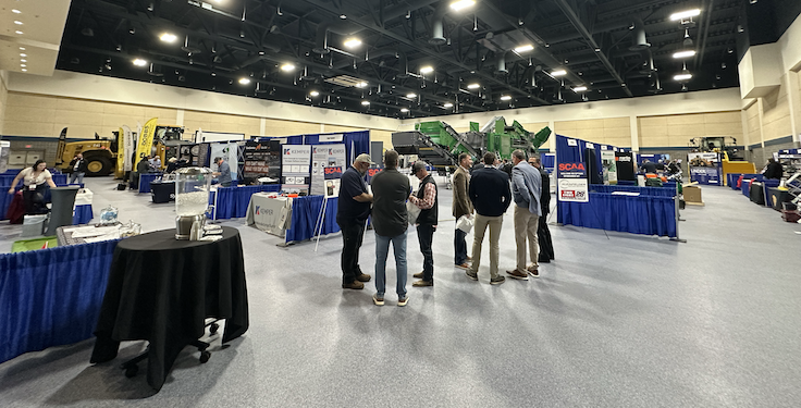 The South Carolina Aggregates Association (SCAA) 4th annual Workshop & Exhibition was held Dec. 2-4 in Columbia, South Carolina. It was once again held in the Columbia Metropolitan Convention Center, but was held in a larger area downstairs in the center. This reflects the year-over-year growth the show has seen since it started in 2021. Attendance and exhibitors have grown each year, with more than 350 attendees making their way to Columbia, 54 companies exhibiting at the show and seven pieces of heavy equipment on display. Photo: P&Q Staff