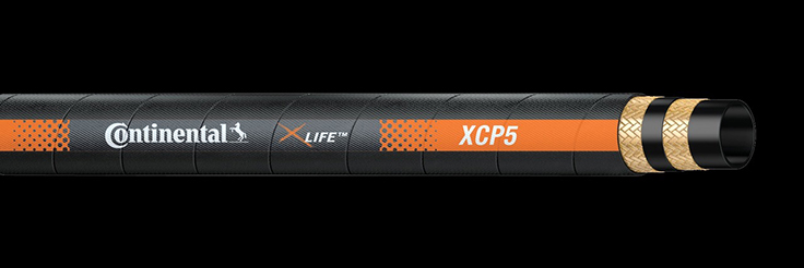 Continental’s new X-Life XCP5 hose is designed as a premium hose with braided construction for high-pressure applications in the agriculture, mining, manufacturing, construction and energy industries. Photo: Continental
