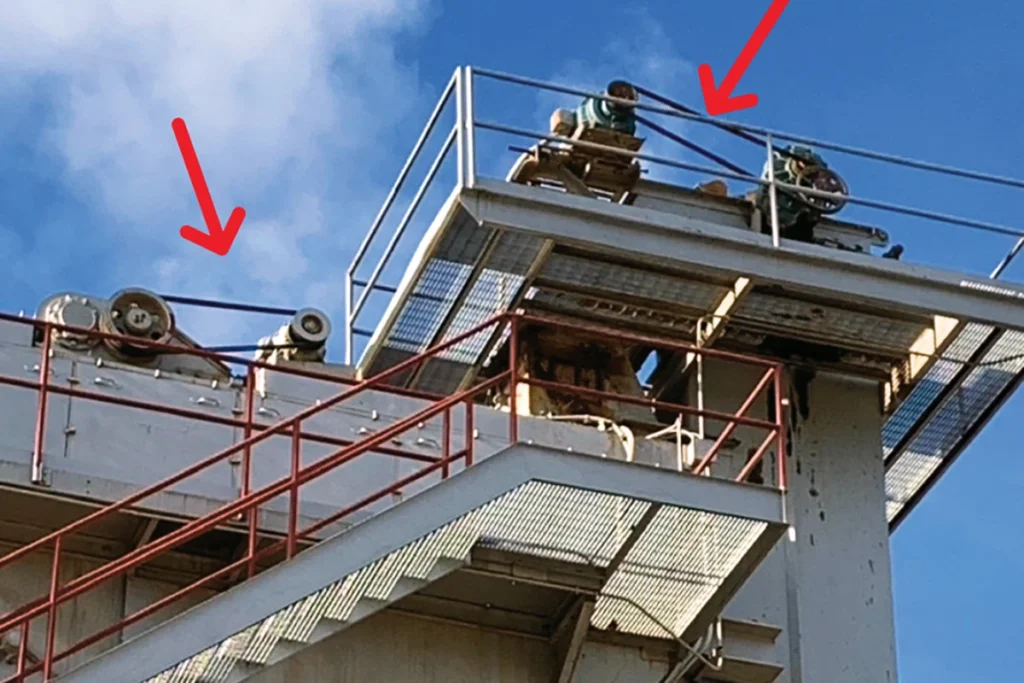 In this instance, machine guards were not returned to their proper positions after they were removed for maintenance purposes. (Photo: Steve Fuller)