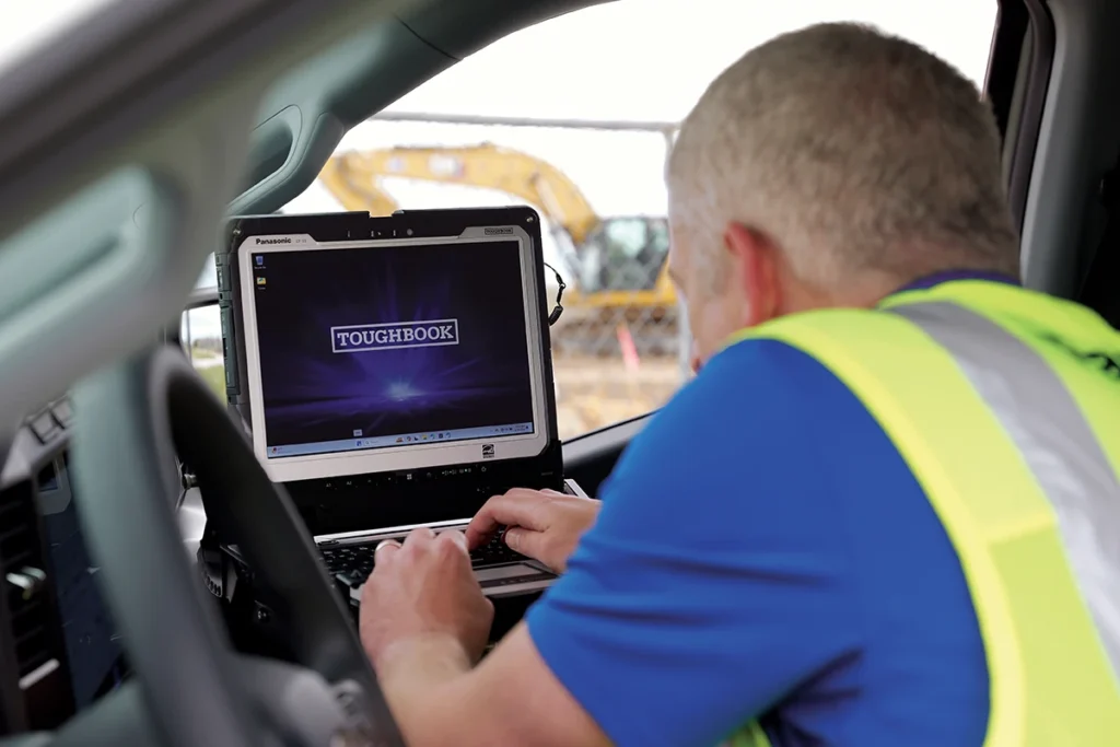 Laptops and other rugged mobile devices allow miners and operators to transition to real-time diagnostics for powered haulage equipment and machinery. (Photo: Panasonic Connect)