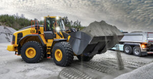 Volvo CE says end users can achieve greater productivity and efficiency with its latest wheel loaders, as cycle times will shrink and load-sensing hydraulics, automatic bucket leveling and an intelligent “Auto Bucket Fill” option automates the throttle, lift and tilt hydraulics for a consistent fill every time. Photo: Volvo CE