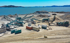 wo MT1300 cone crushing plants, two H8203 screening plants, an H6203 screening plant and 11 conveyors were part of Dutra Group’s purchase from the portable electric Gladiator range. Photo: Powerscreen of California