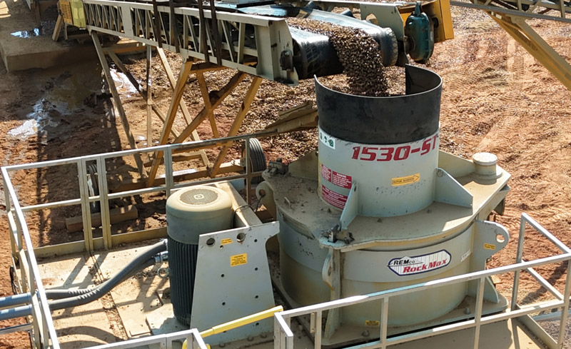 The new 1530 RockMax VSI crusher has been central to K&S Sand & Gravel’s recent success selling red rock. Photo: REMco
