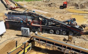 North Central Aggregates now operates a portable Superior P300 Patriot closed-circuit cone plant that’s equipped with a Guardian screen. Photo: Superior Industries