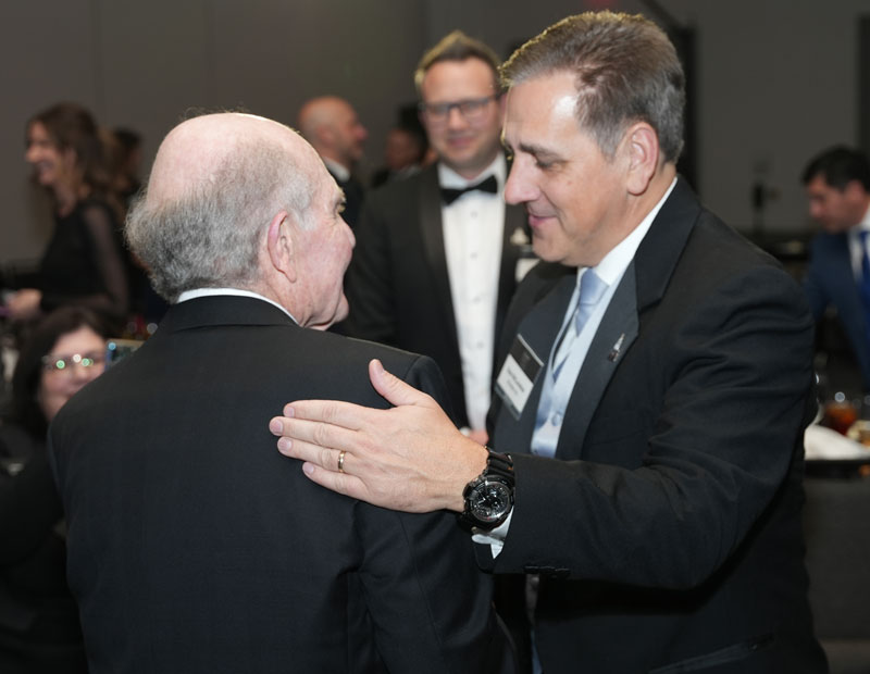 McLanahan Corp. CEO Sean McLanahan (right) congratulates Ron DeDiemar on his induction to the Pit & Quarry Hall of Fame. Photo: Pit & Quarry