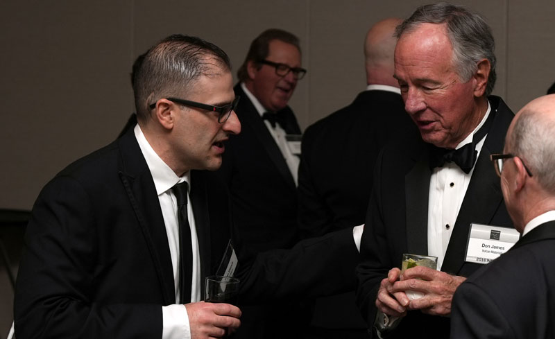 Pit & Quarry’s Dino Vitanza (left) spent a moment with Don James, a 2016 Hall of Fame inductee. Photo: Pit & Quarry