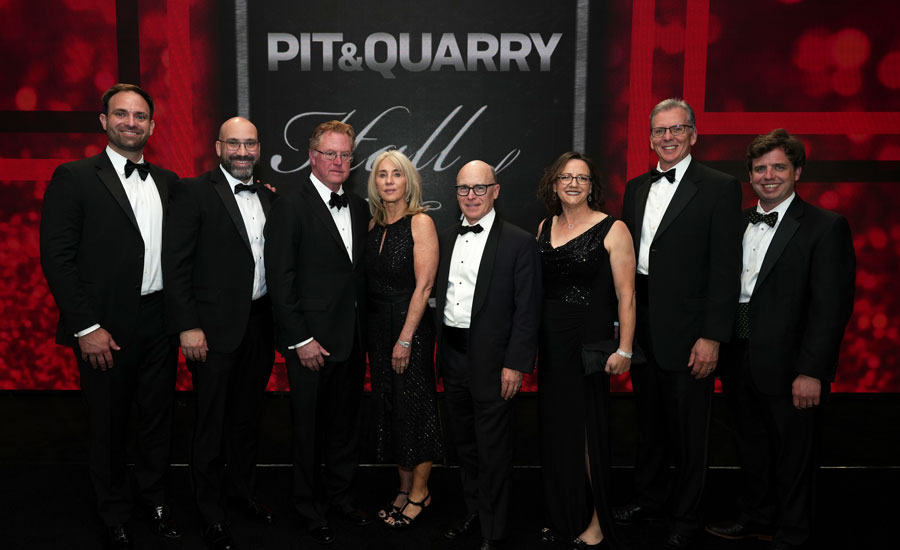 From left: Vulcan Materials’ Jack Bonnikson, Chad McDougal, Tom Hill, Melanie Hill, Denson Franklin, Janet Kavinoky, Mark Warren and Austin Bone all attended the ceremony. Photo: Pit & Quarry