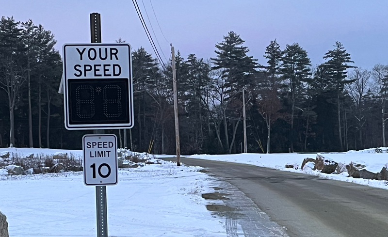 Consider working in a digital speed sign like this one to your vehicle pedestrian segregation plan. Photo: Steve Fuller