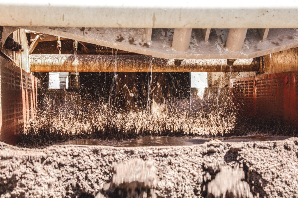 The use of a dewatering screen with spray bars is a good option when facing a low to moderate fines percentage, according to Superior Industries’ Lauren DeBow. (Photo: Superior)