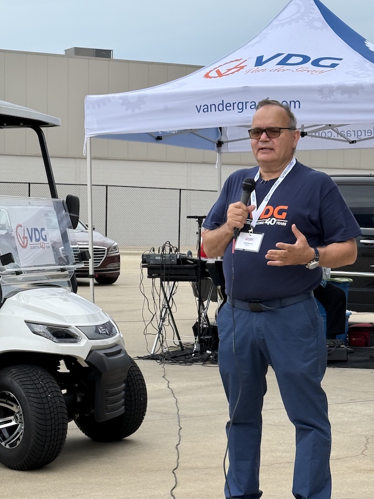 Alex Kanaris, president of VDG, addressed attendees during the company's 40th anniversary celebration. Photo: P&Q Staff