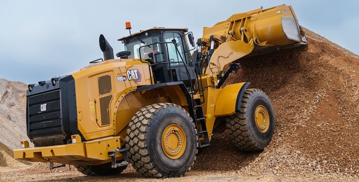 Cat's new 980 GC wheel loader is designed to offer lower fuel consumption, load-sensing hydraulics and intuitive controls. Photo: Caterpillar