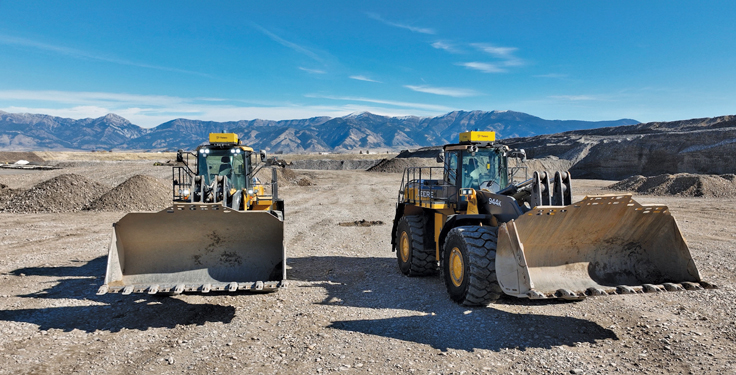As part of RDO Equipment and Knife River’s pilot program, two disabled veterans will be trained to operate Deere 944K loaders from a safe and centralized remote command center. Photo: RDO Equipment