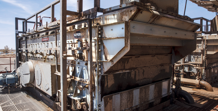 Two 8-ft. x 20-ft. wet Guardian horizontal screens are built within the Gila River Sand & Gravel wash plant. (Photo: Superior Industries)