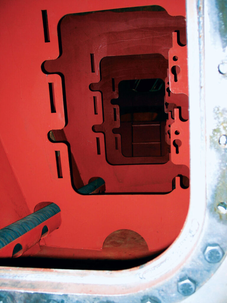 Baffles within a water tank help to minimize water surging while driving. Full-sized interior and exterior access doors, meanwhile, allow for easy maintenance. (Photo: Philippi-Hagenbuch)