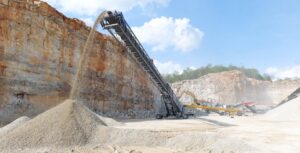 ProStack's new TW 36-150 radial telescopic conveyor is suitable for multiple stockpiling applications, including quarrying and mining. Photo: ProStack