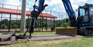 Blue Diamond's new line of hydraulic breakers includes 12 models that are compatible with excavators, mini-skids, skid steers and compact track loaders. Photo: Blue Diamond