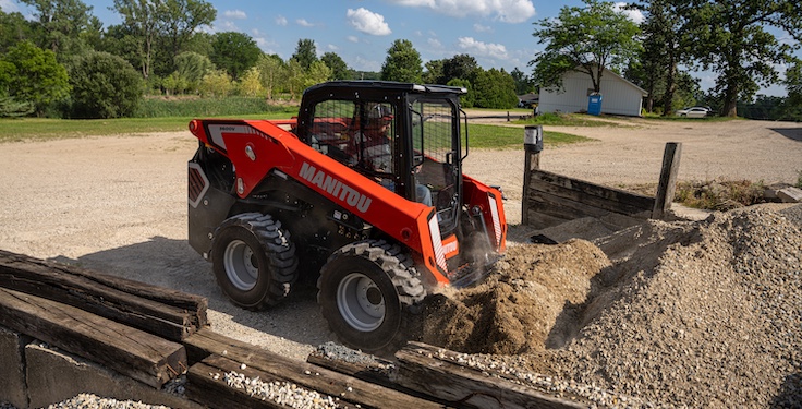 The 3600 V skid steer is one of three new skid steers Manitou recently debuted. Photo: Manitou
