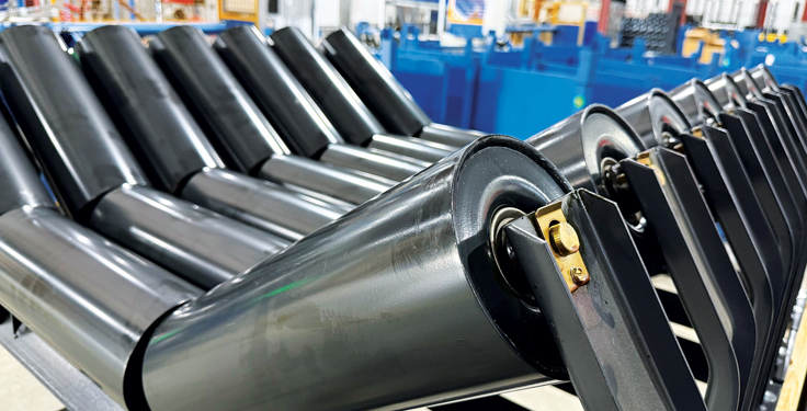 Idlers are a critical, yet often overlooked component of conveyor systems. Photo: Douglas Rulmeca