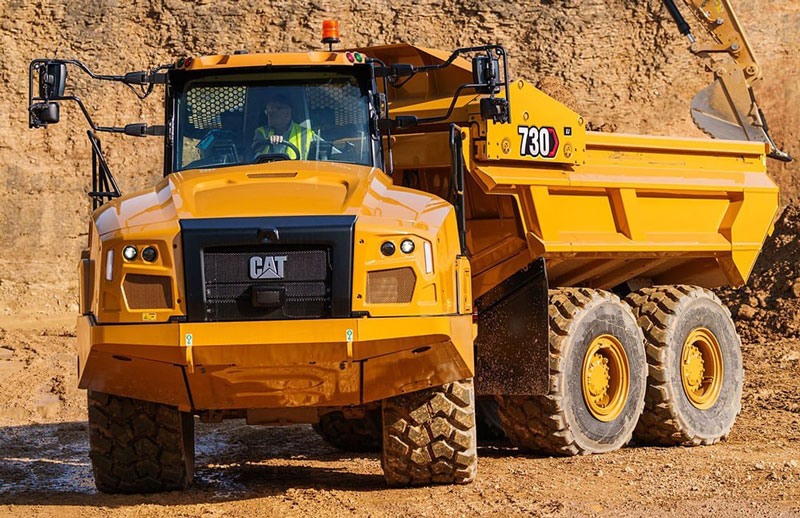 The Cat 730 EJ is one of four articulated truck models with a new design. Photo: Caterpillar