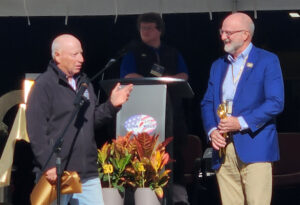 Conn-Weld Industries owner Cliff Forest (left) and president Marvin Woodie were among those to address guests at the company’s 50th anniversary celebration event in Princeton, West Virginia. Photo: P&Q Staff