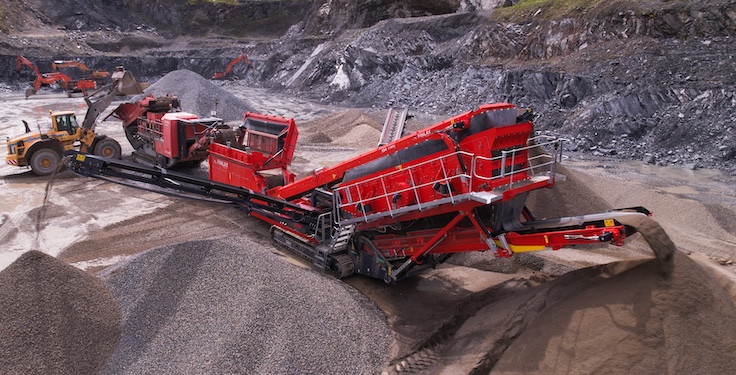 Finlay launched the Finlay 693 and 694 inclined screeners, designed for quarrying, mining, sand and gravel, coal, woodchip, and topsoil applications. Photo: Finlay